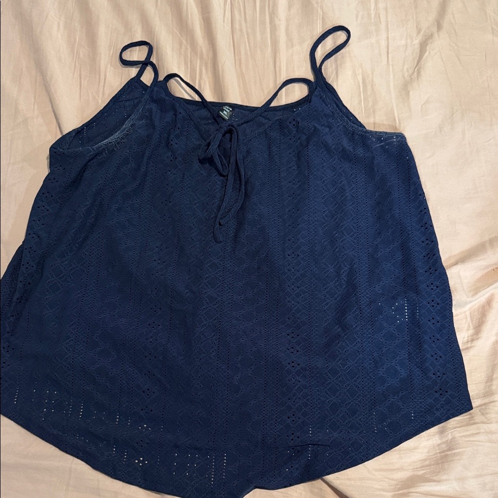SHEIN Navy Blue Lace Blouse